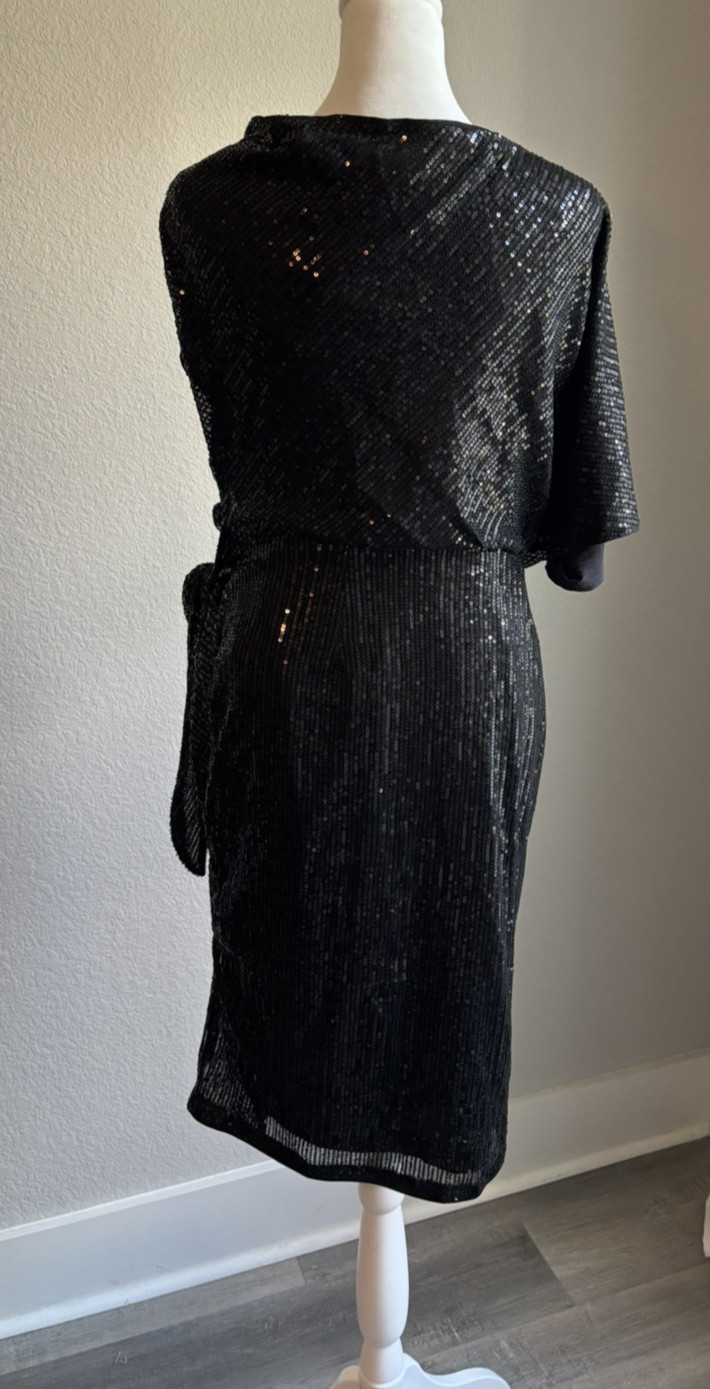 NWT Grace Karin Black Sequin One-Shoulder Cocktail Dress Size L Party Glam Club