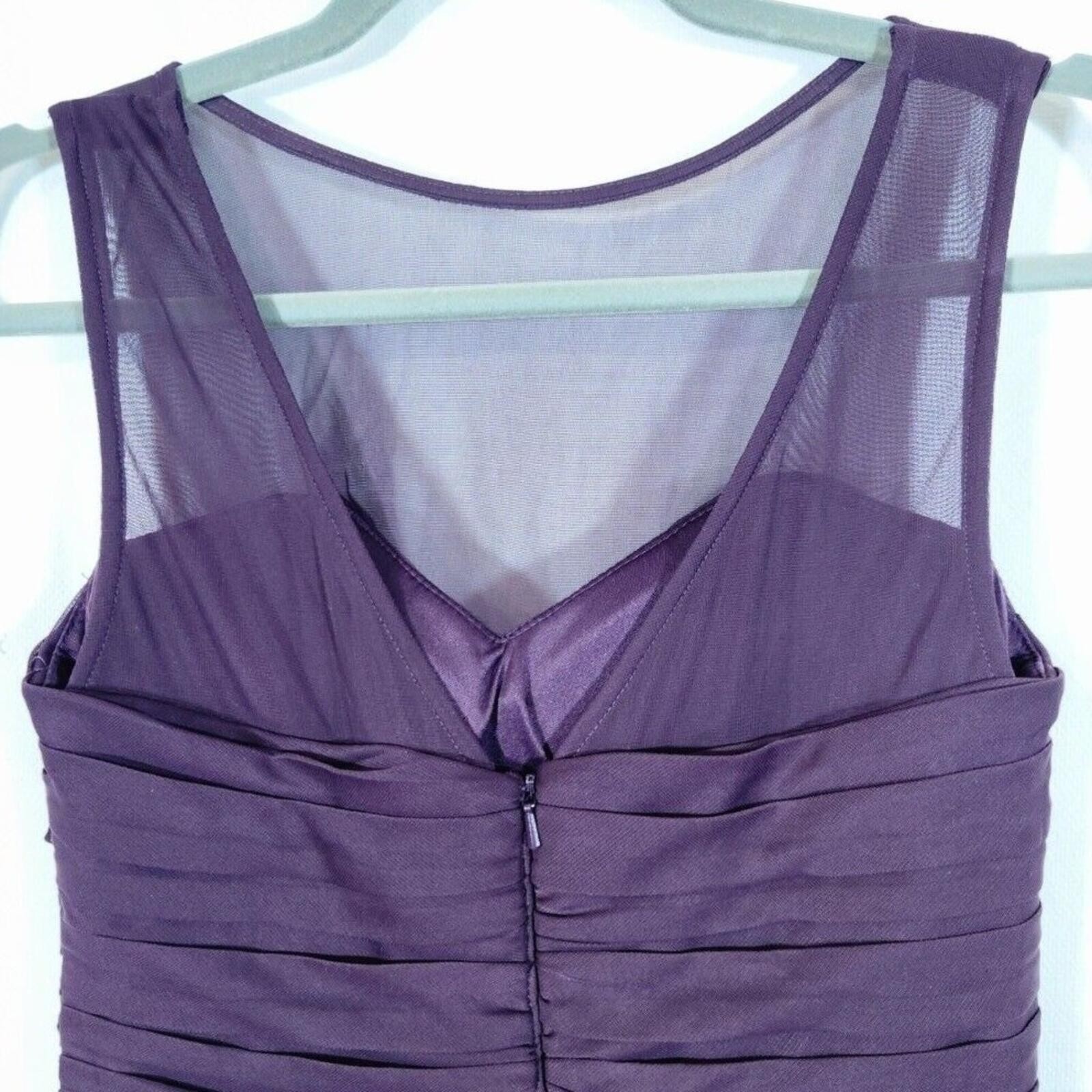 David’s Bridal Size 8 Eggplant Mesh Illusion Sweetheart Long Formal Gown