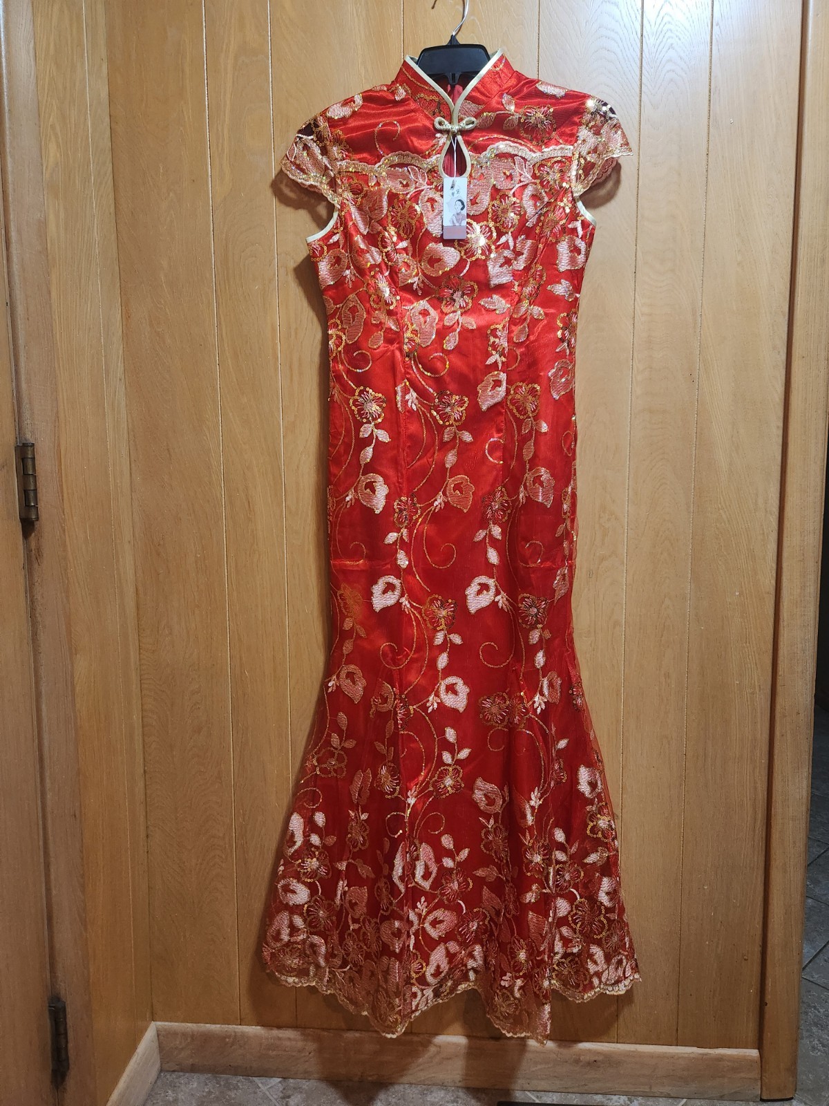 Traditional Chinese Women’s Long Dress Cheongsam Qipao Size M