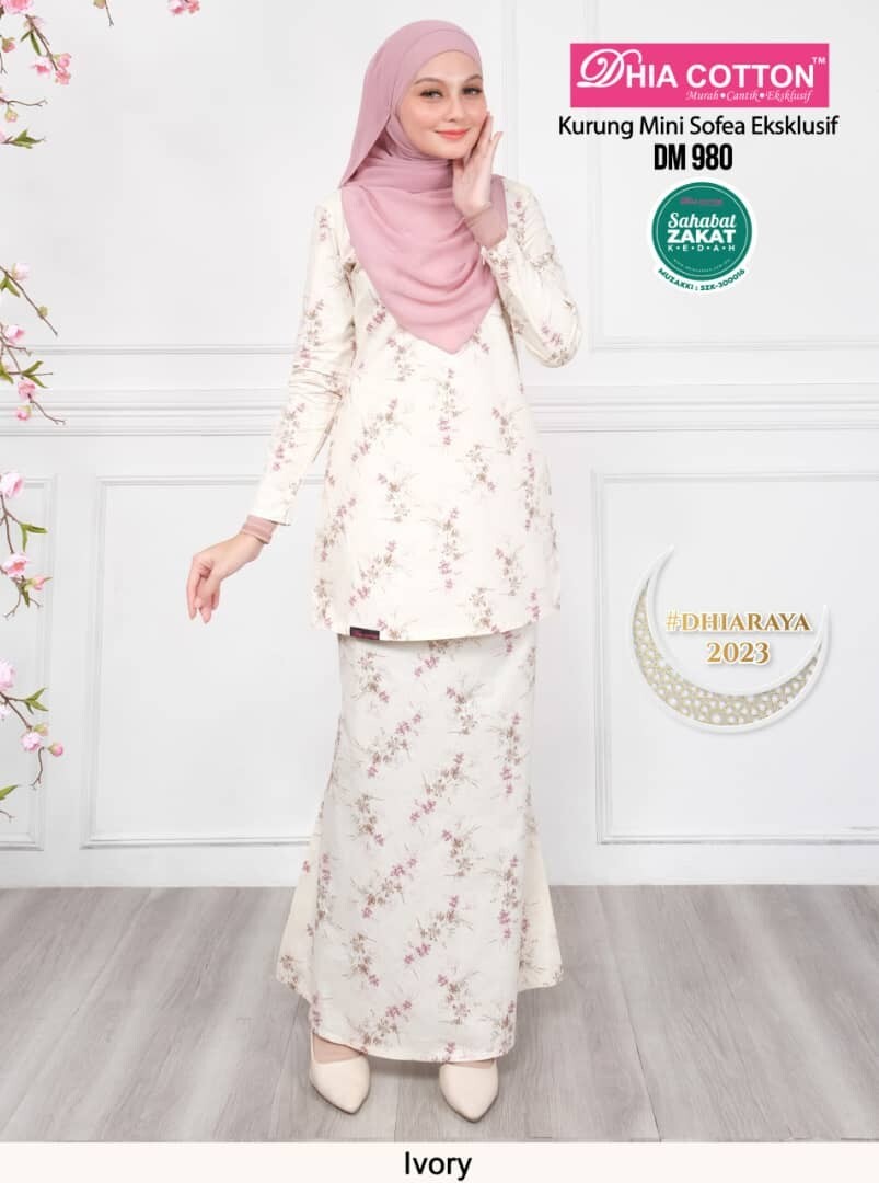 Baju Kurung Mini Kain Duyung BF zip cotton 3XL inclusive shipping fee Fedex