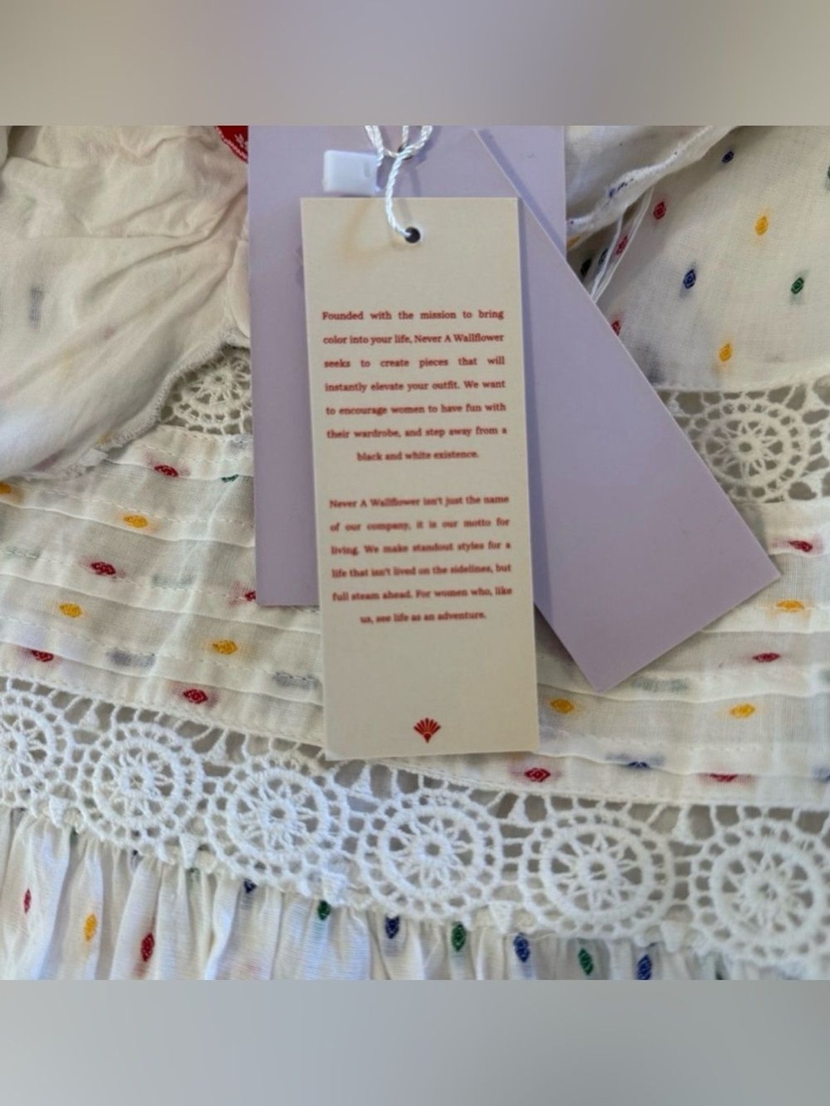 Never a Wallflower Elle Shirt Dress Primary Swiss Dot NWT Size XS