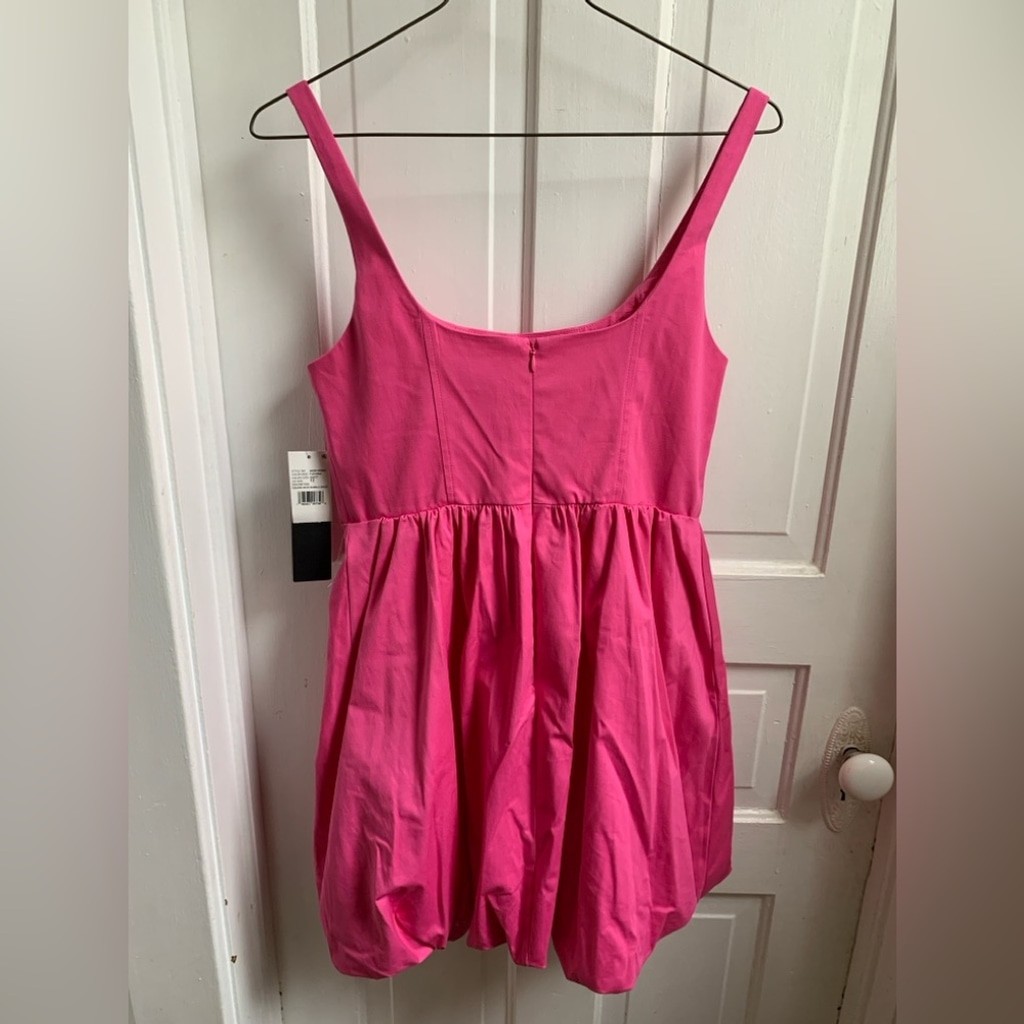 NWT Adrianna Papell Square Neck Bubble Hem Dress Pink/Fuchsia Size 12