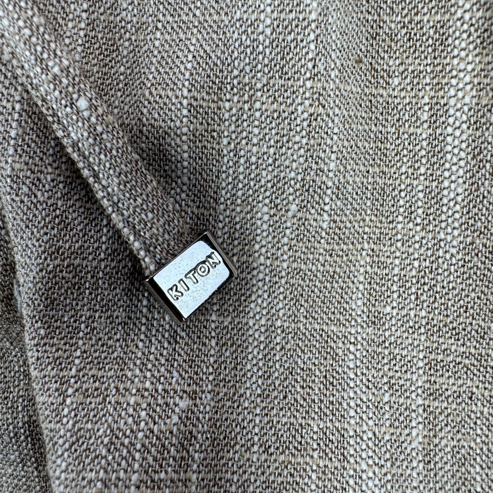 Kiton Napoli Women Taupe Wool Blend Drawstring Shirt Dress Made In Italy 32″