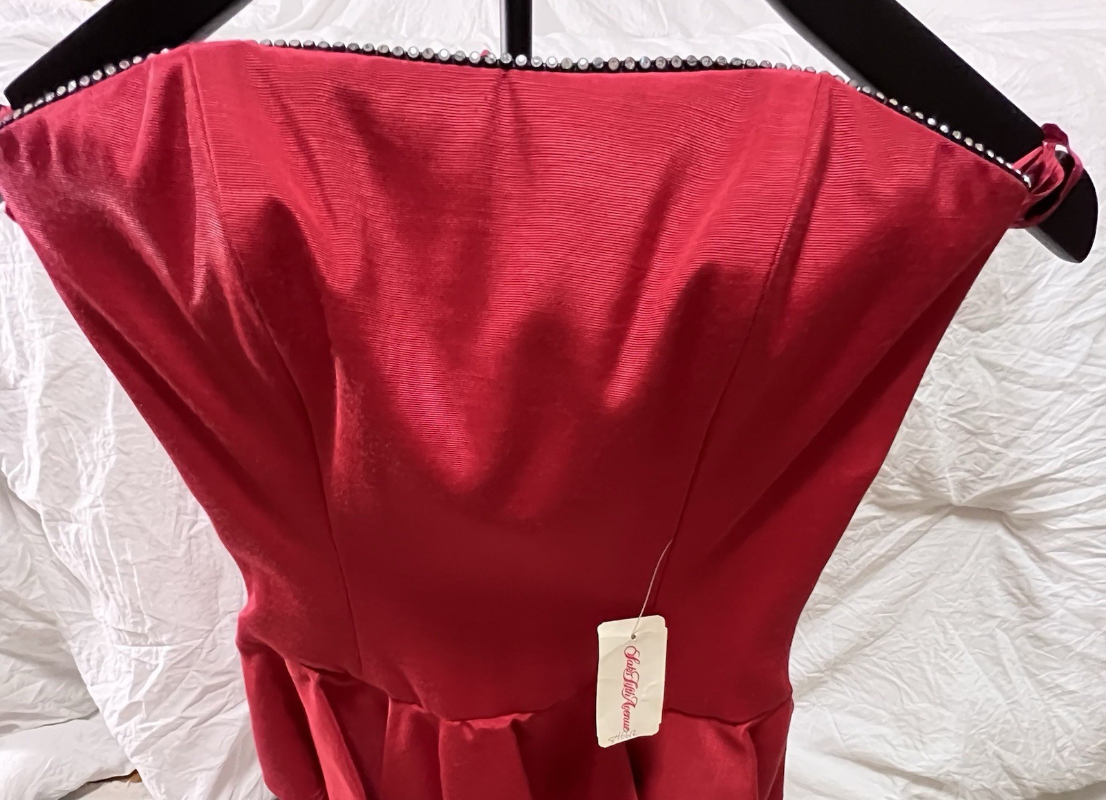 VTG! NWT! A.J. Bari For Saks Fifth Ave |Red Strapless Peplum Dress | Size: 4