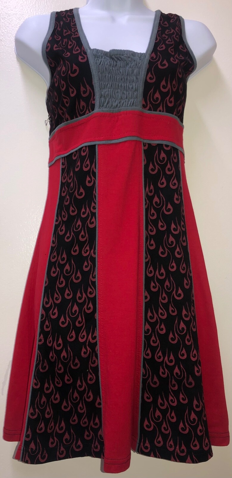 Artisan Cotton Ethnic Designer black/red/gray Dress Made in Nepal SK18-22