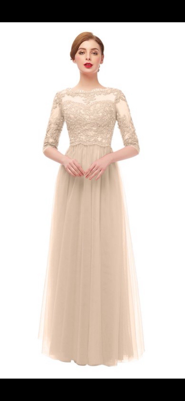 NEW UNBRANDED [ 18W Plus Size ] Applique Tulle Champagne Mother of The Bride