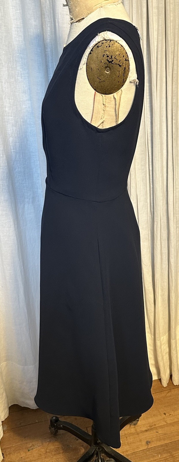 Talbots Womens Navy Woven Crepe Sleeveless Fit-flare Midi Dress Sz 10 Pre-owned