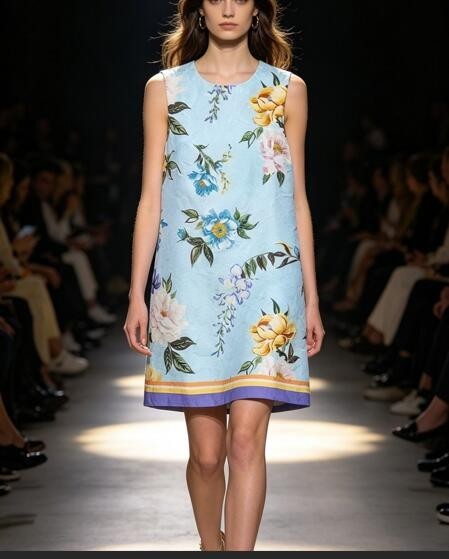 2026 Summer Sicily New Style Printed Handmade Beaded Sleeveless Dress S-XXL