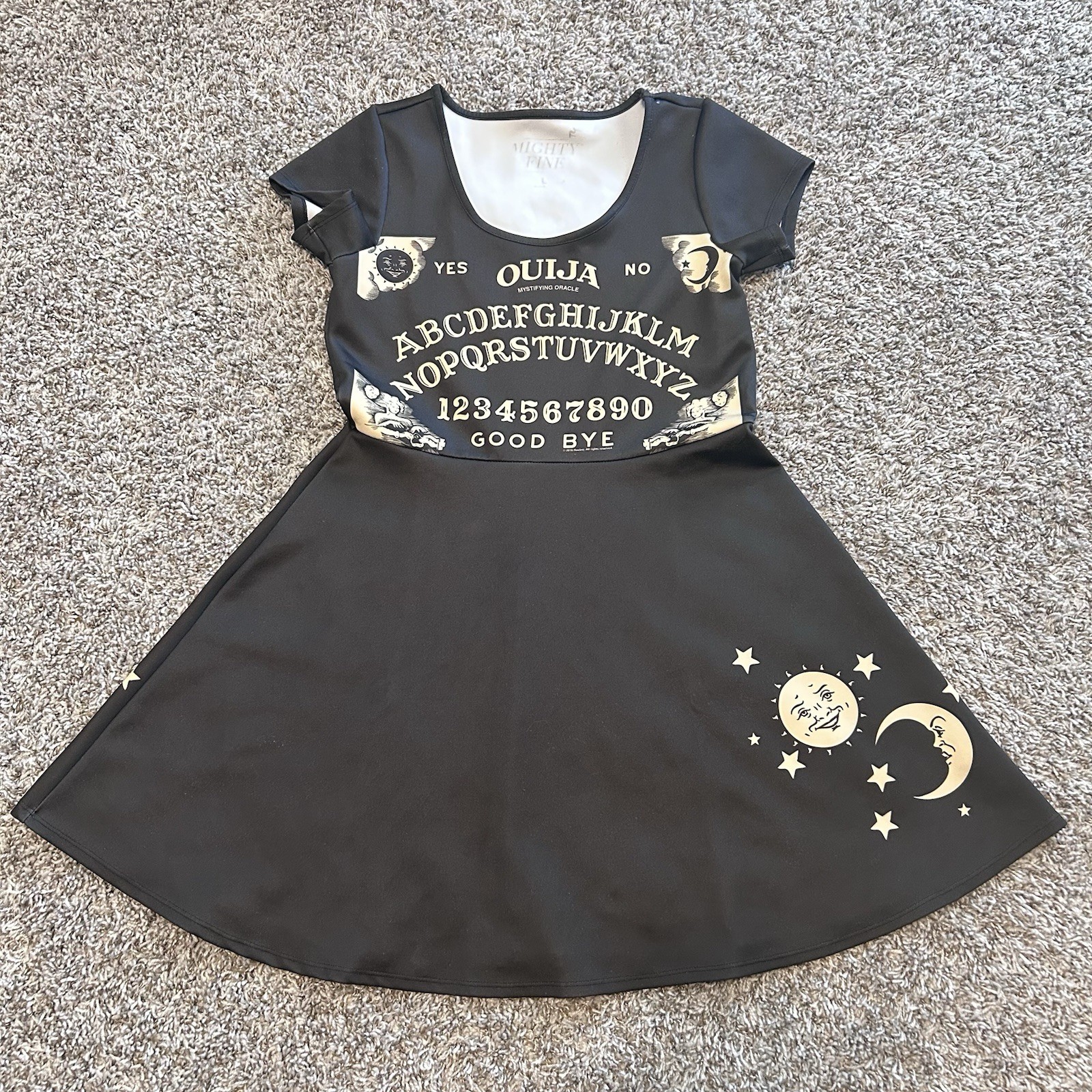 MIGHTY FINE OUIJA BOARD SKATER DRESS Black Halloween Goth LARGE L