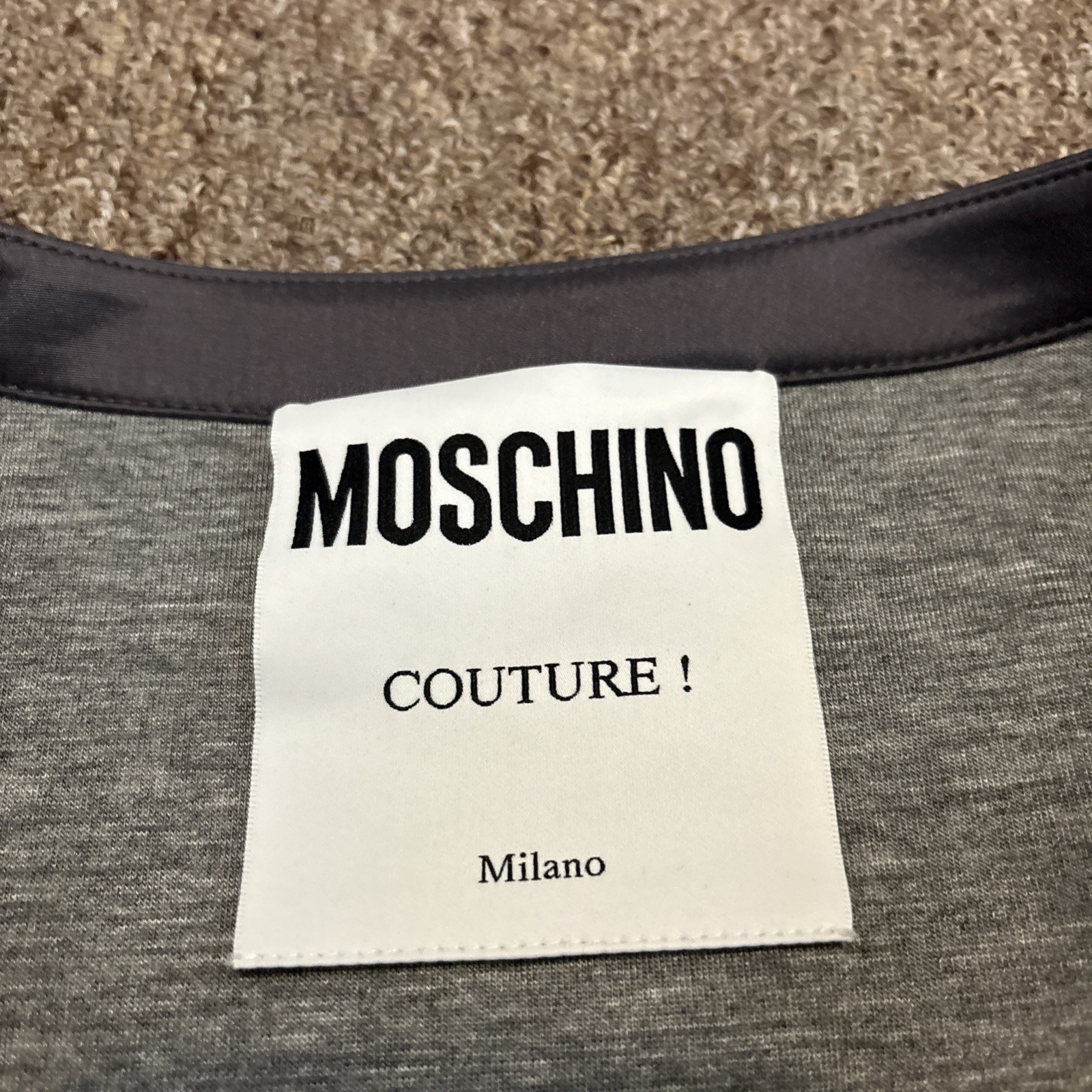 MOSCHINO COUTURE ! Grey Dress – $1260 – Brand New With Tags – Size 40