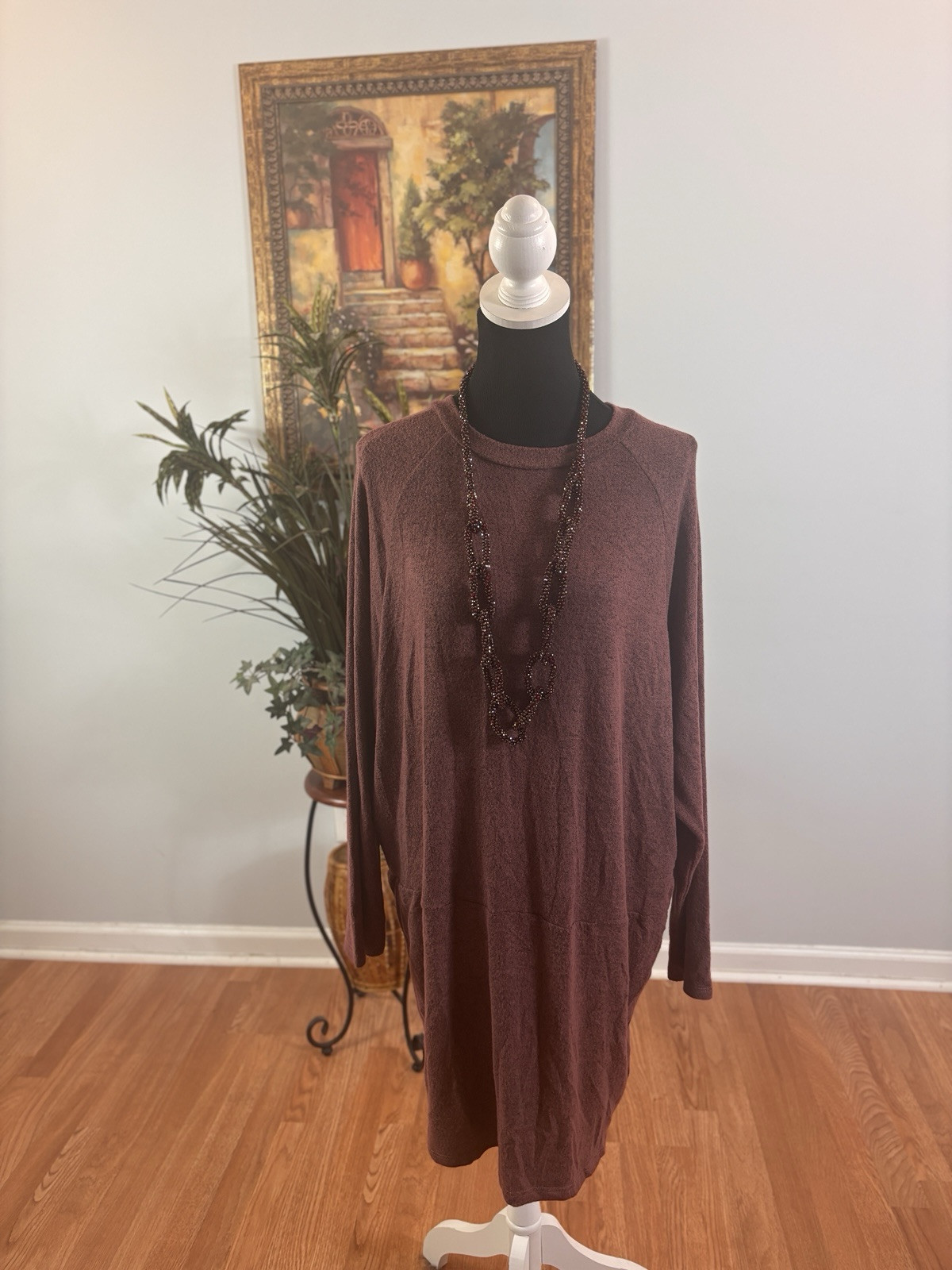 The Vanity Room Women Dress XL Summer Raglan Sleeve Pullover Lagen Look Cozy