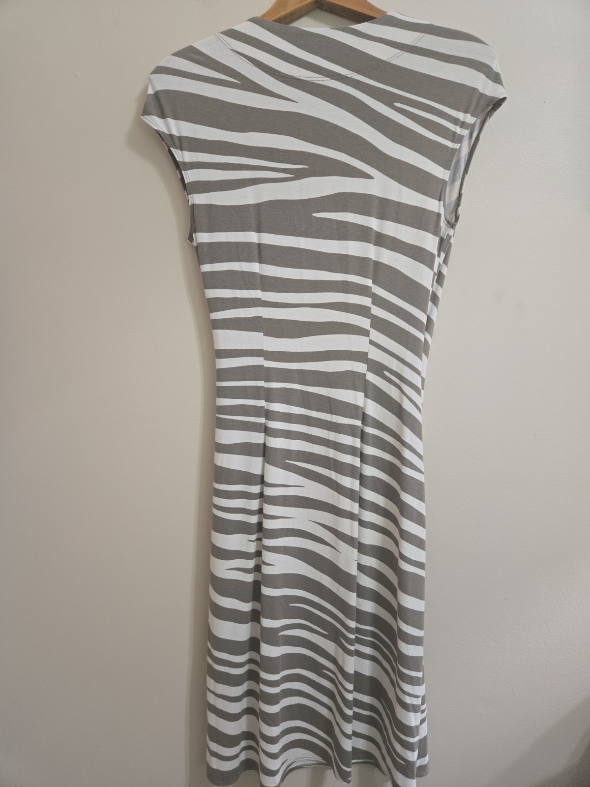 Tommy Bahama Womens Small Olive Cream Striped Faux Wrap Sleeveless Dress NWOT Re