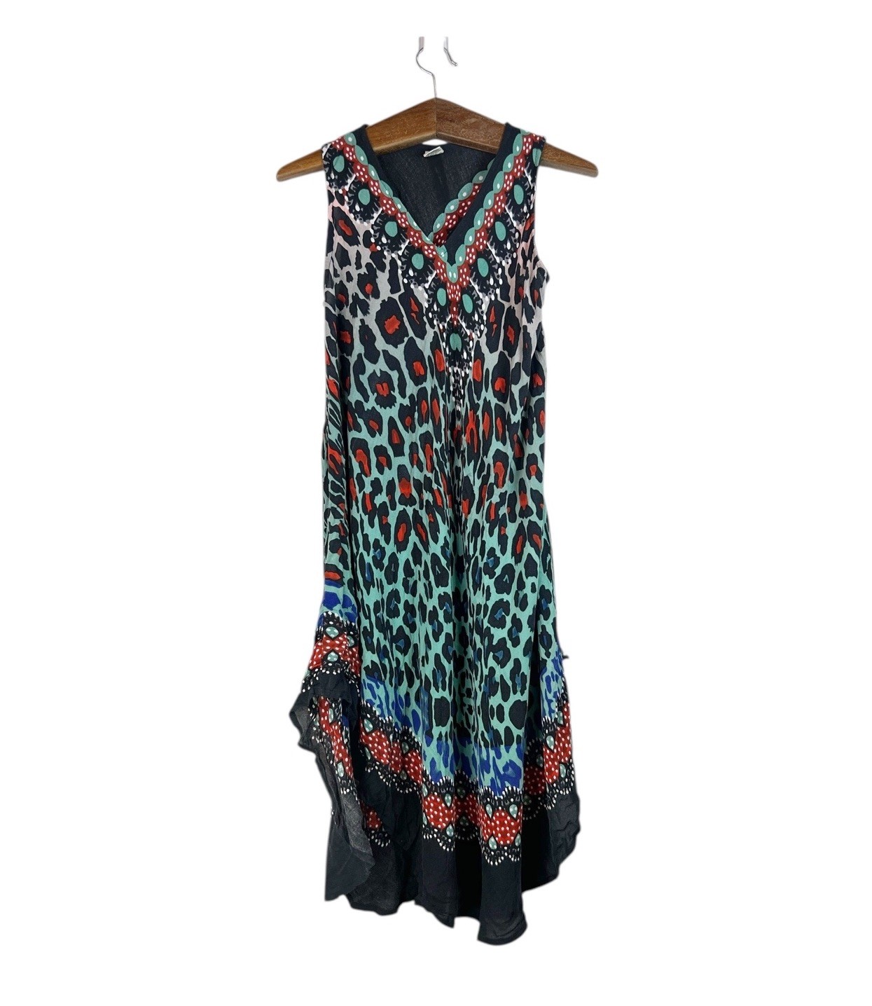 Seven Islands Women’s Colorful Leopard Swimsuit Coverup Dress Size M Artsy Boho