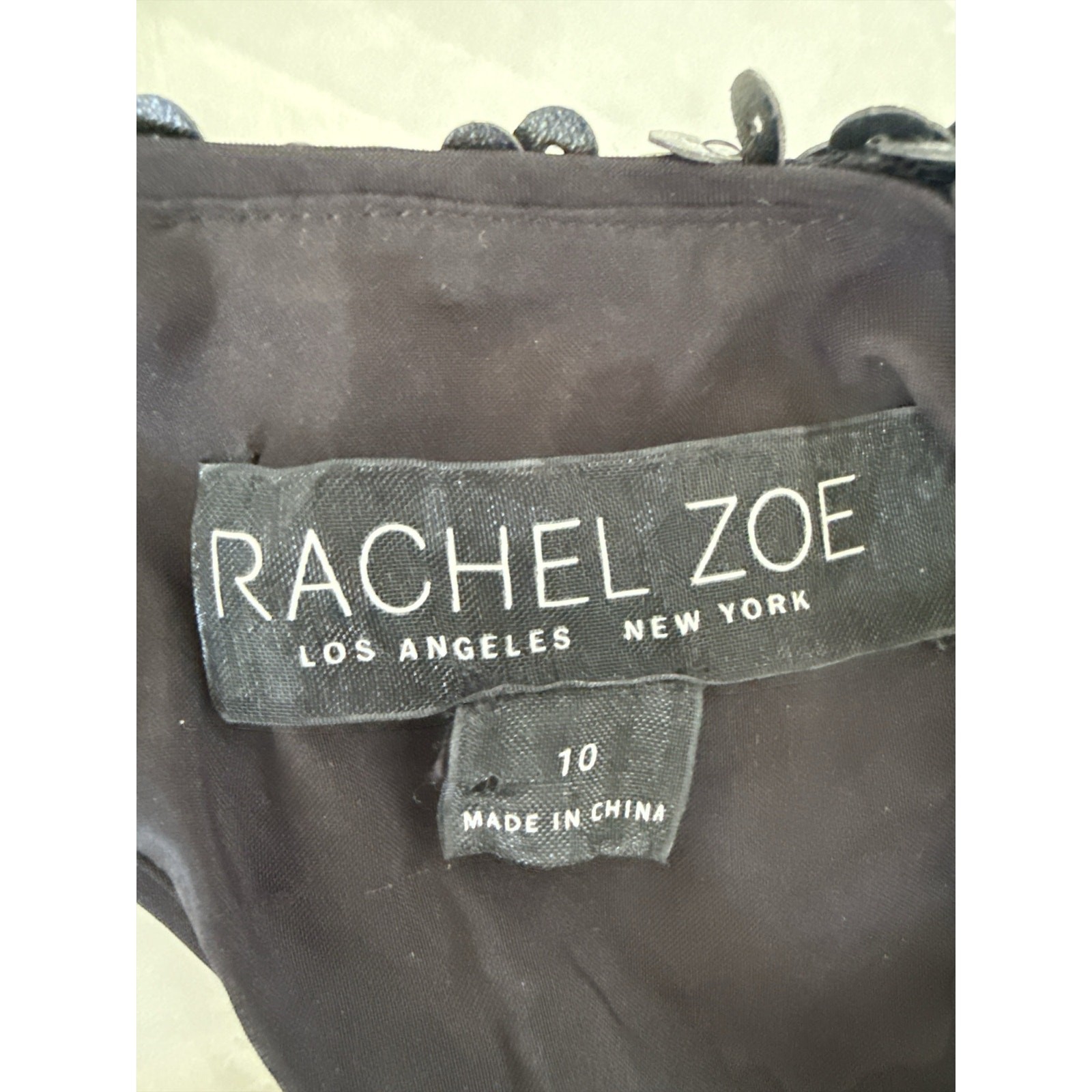 Rachel Zoe Sequin Open Back Sheath Mini Dress 10 Black Cap Sleeve