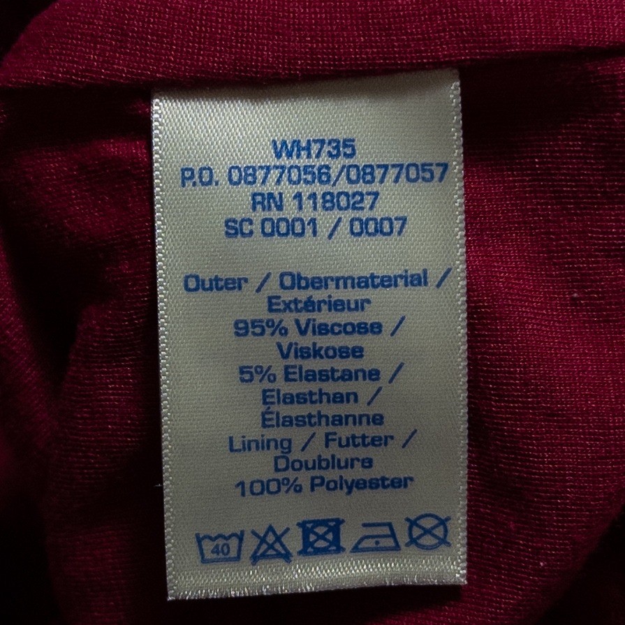 Boden Dress 12 LONG Raspberry Red Stretch Knit Lined Pleated Long Sleeve Sheath