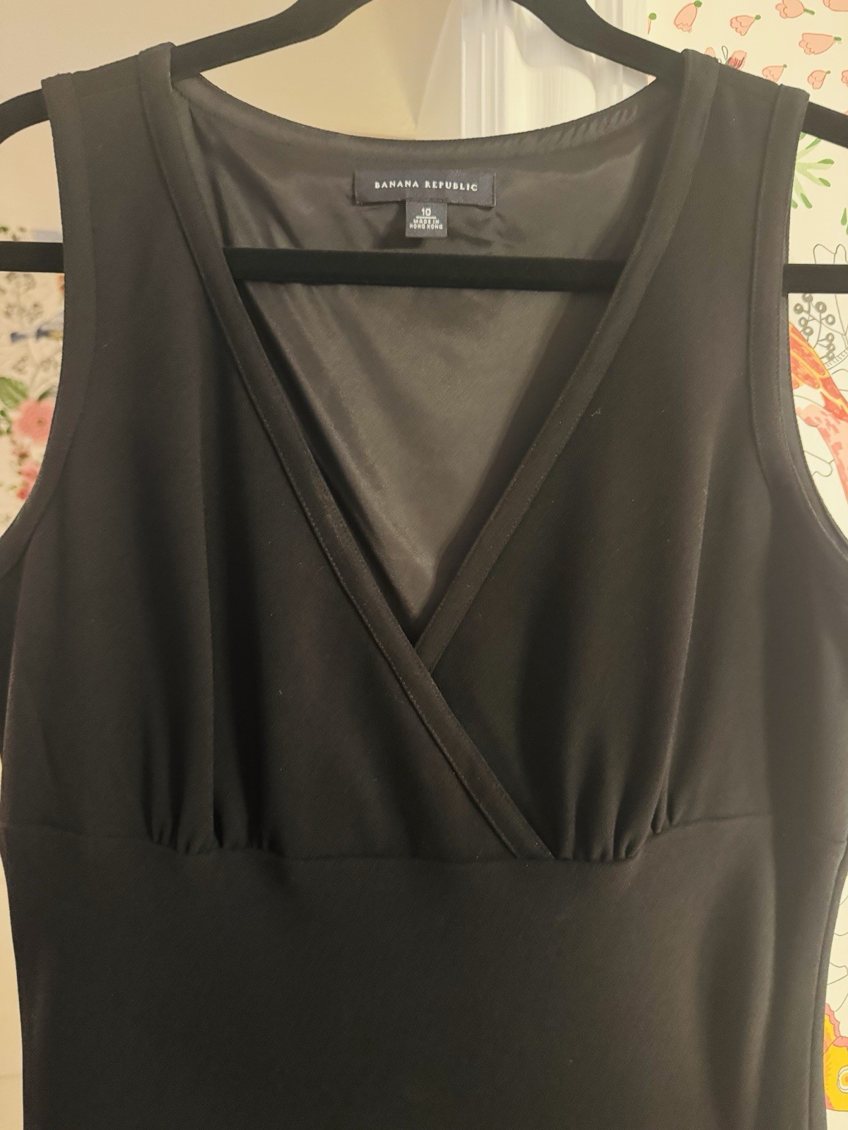 Vintage 2003 Banana Republic Sleeveless V-Nexk MIDI Dress Sz 10 Classic Elegant