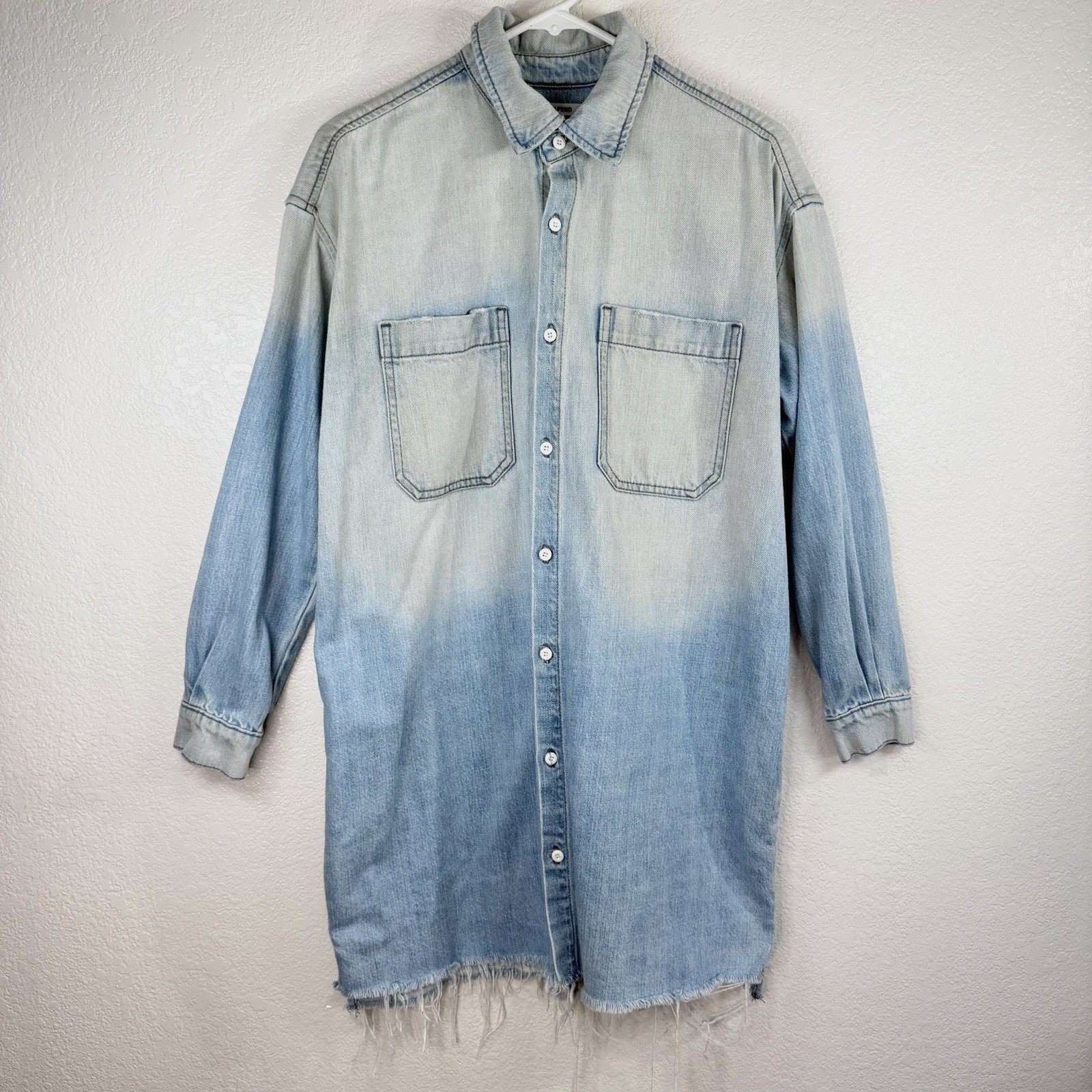 GRLFRND Shaun Denim Oversized Shirt Dress XS Tangled Up Boho Grunge Strretwear