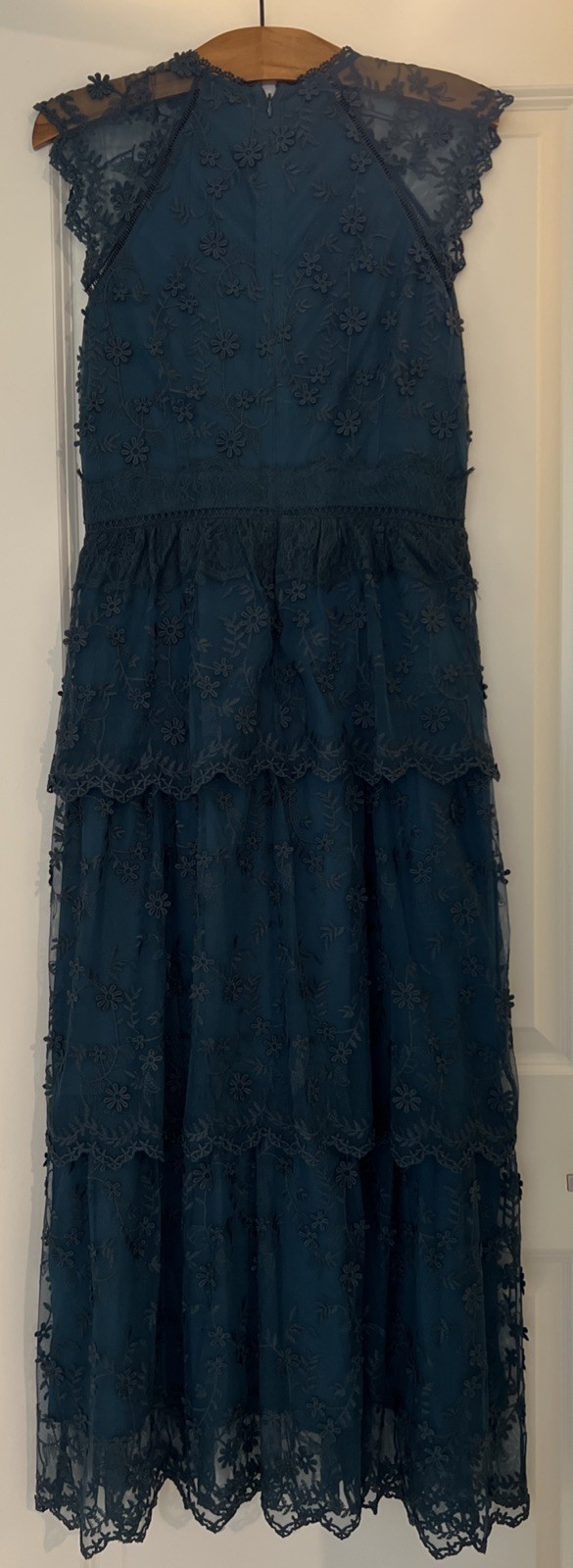 Sundance Catalog Green Loren Lace Tiered Dress Women’s Size 10