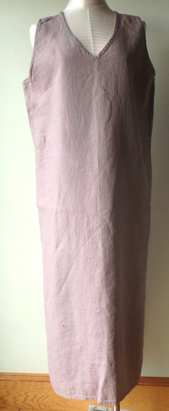FLAX Designs LINEN Two Way DRESS L NWT Maxi Dress MAUVE HOMESPUN