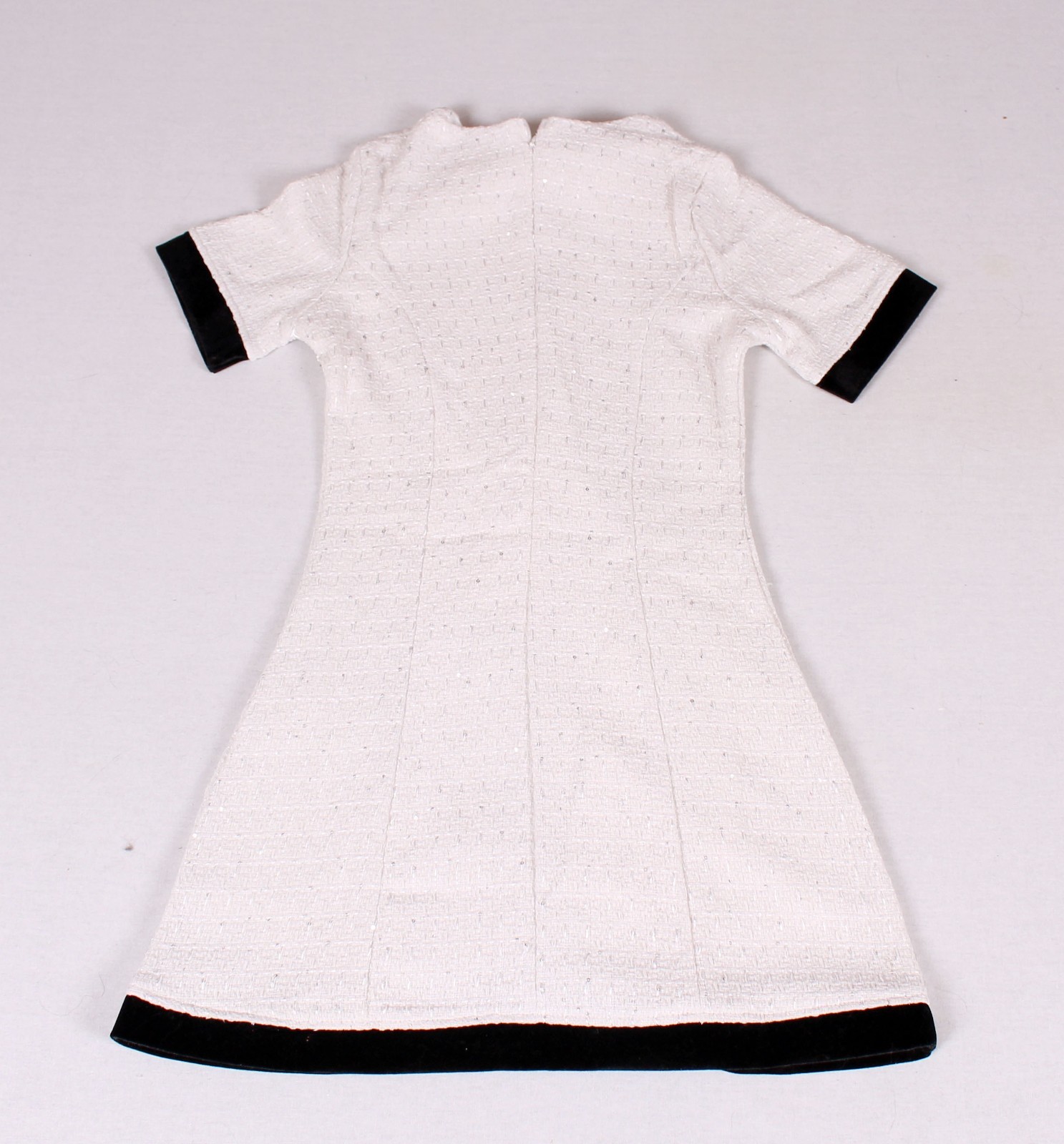 Luxury Designer Paris Style Mini Dress White Black Bow Elegant Parisian Look New