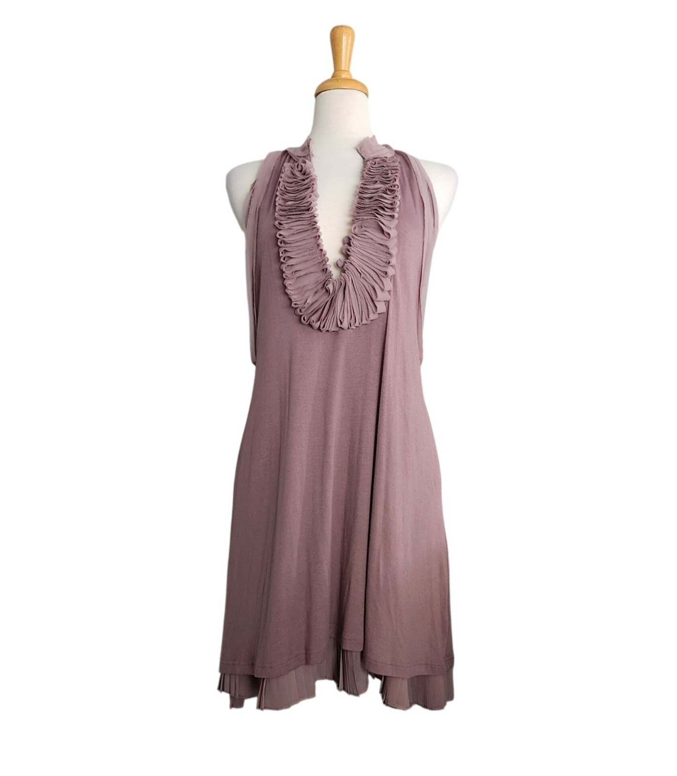 RYU Purple Ruffle Dress Womens Size L Rustic Boho