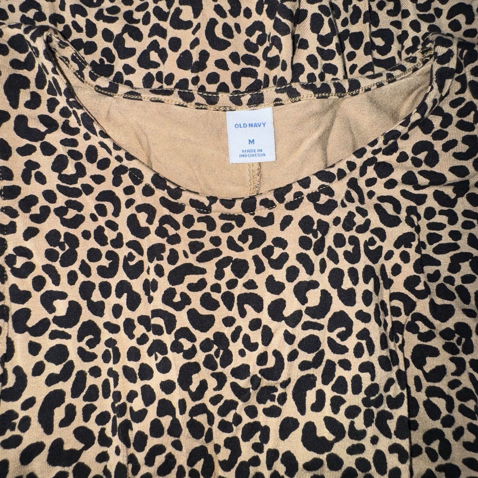 Old Navy Leopard Print Sleeveless Swing Jersey Knit Dress Size M Animal