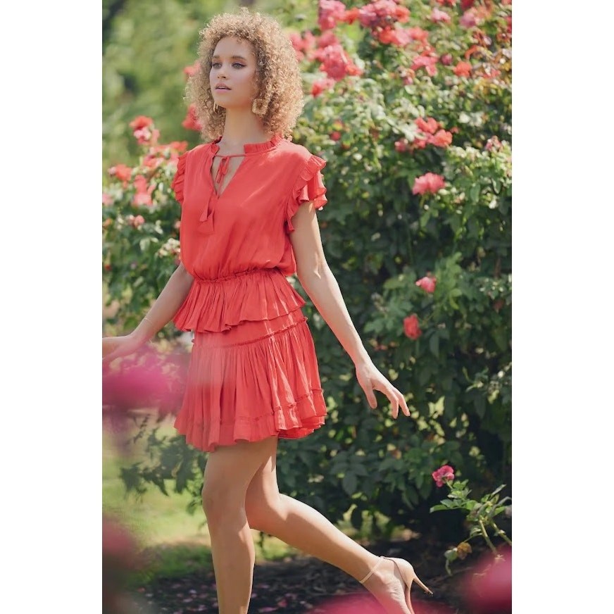 RESET by Jane Ruffle Smocked Tiered Mini Dress Size Small