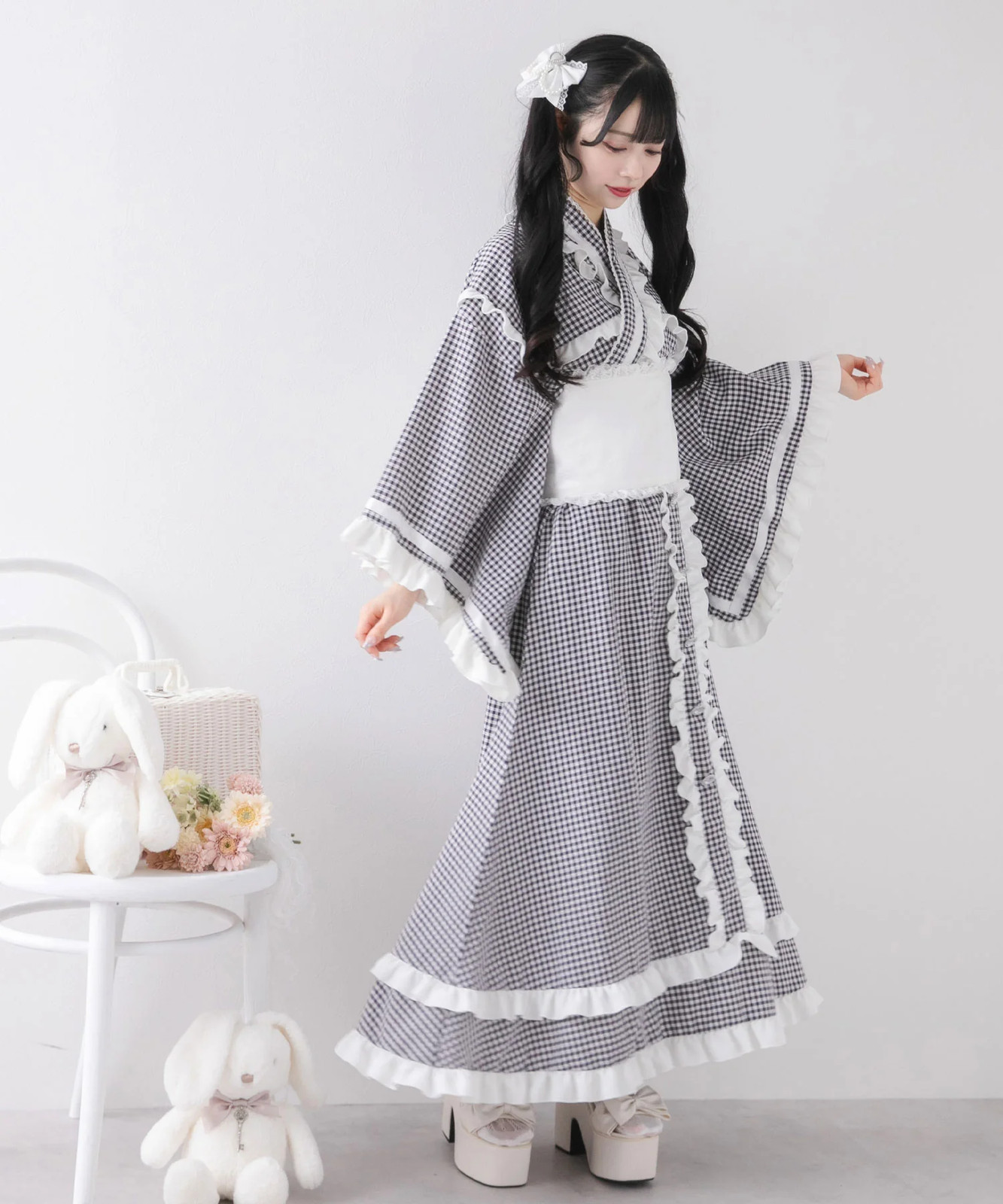 BULK BUY Ruffled Ribbon Tiered Yukata Jirai New