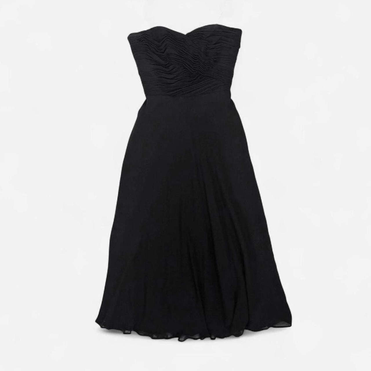 Ralph Lauren Green Label Silk Black Strapless Old Money Wedding Dress Size 8