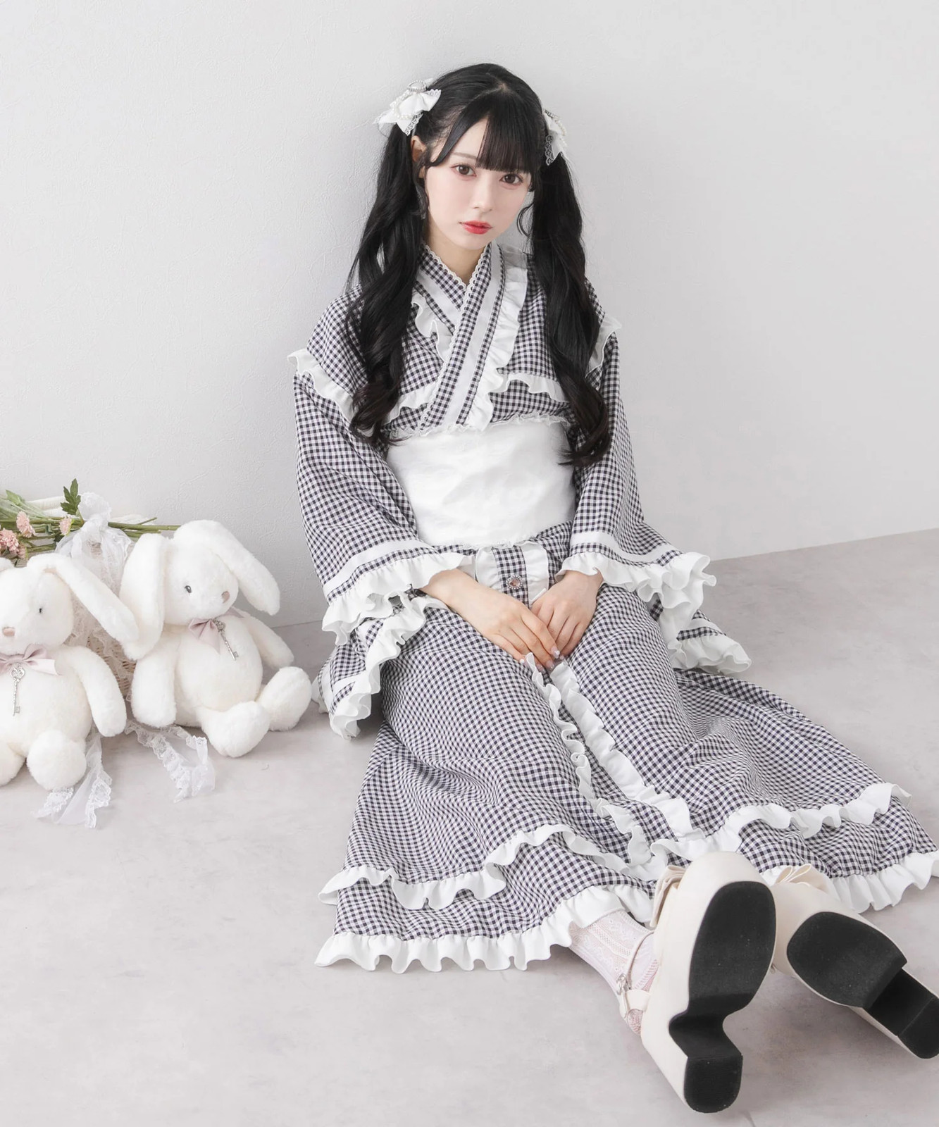 BULK BUY Ruffled Ribbon Tiered Yukata Jirai New