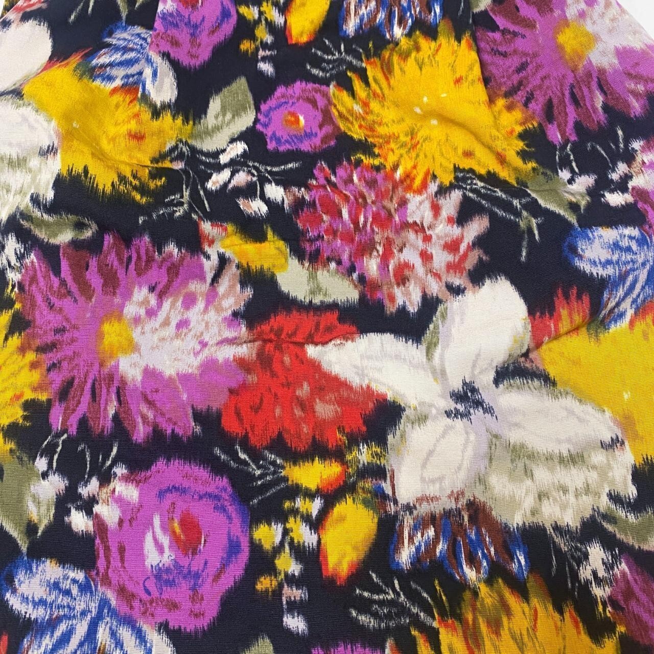 Floral mini dress Purple, yellow, red, white dress with detachable straps, halt