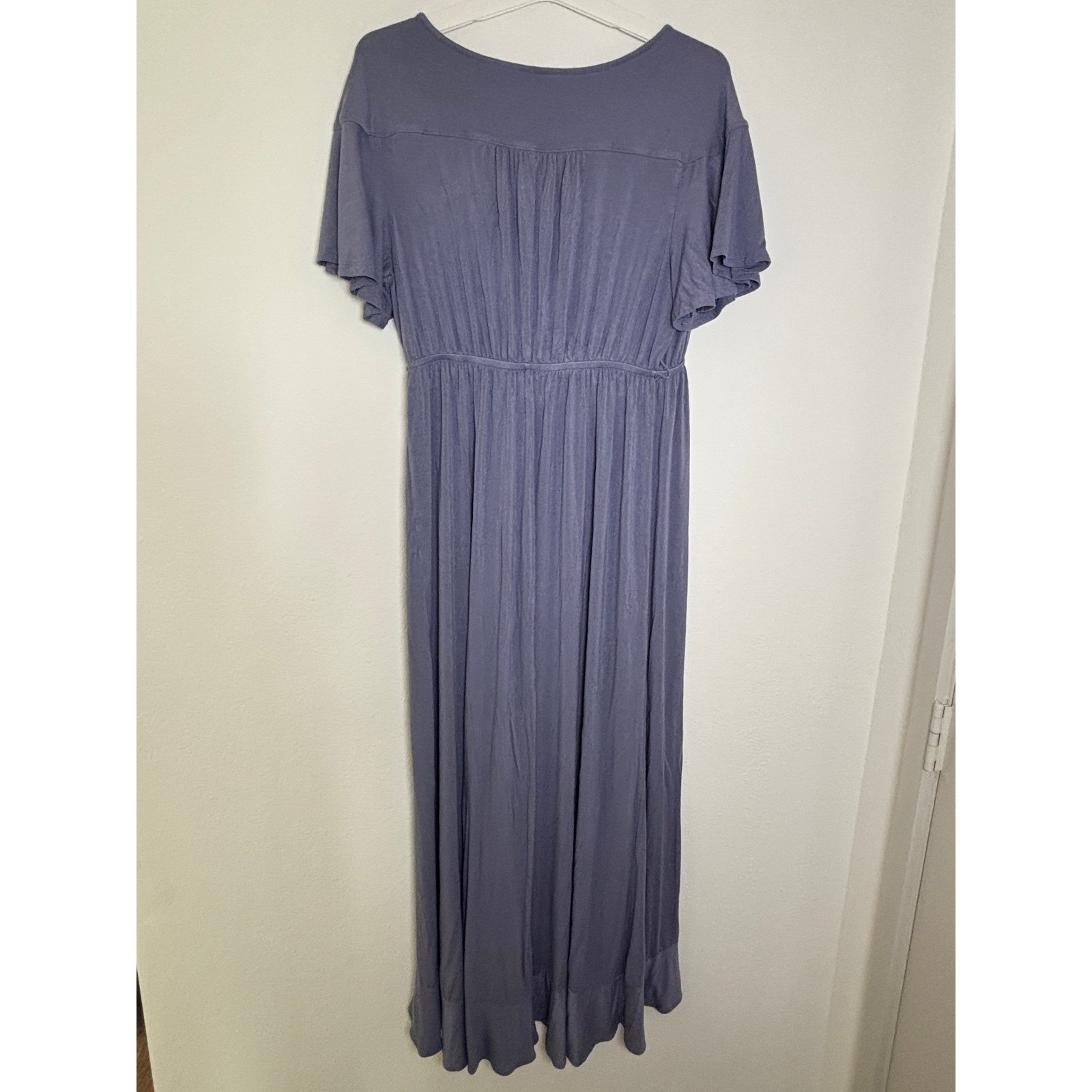 Isabel Maternity by Ingrid & Isabel Blue Purple Faux Wrap Maxi Dress XL Short