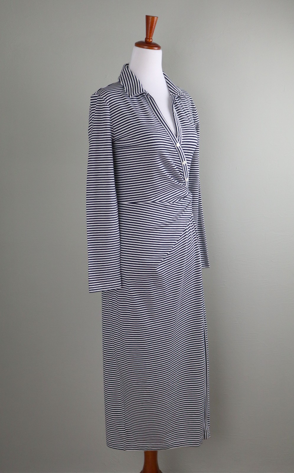 ANN TAYLOR LOFT NWT $89 Soft Stretch Asymmetric Midi Shirt Dress Size Small