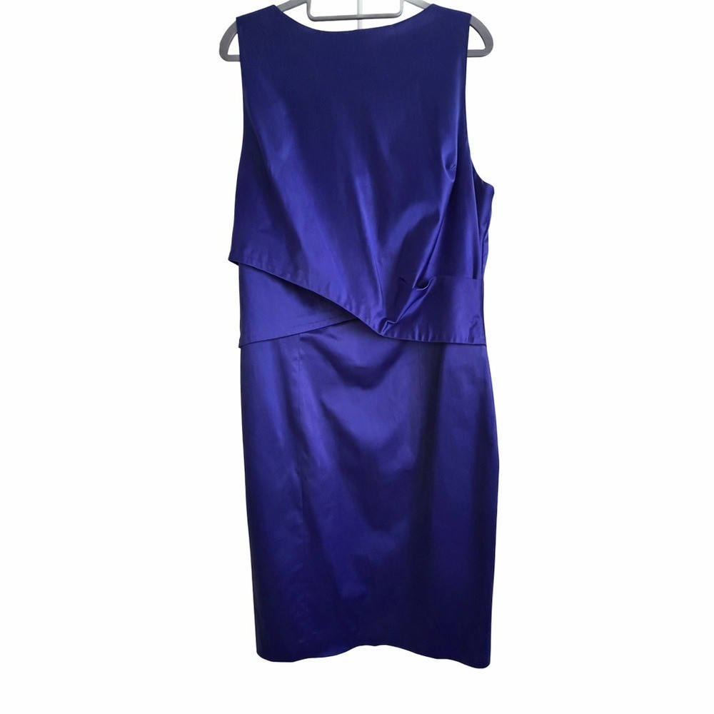 Gorgeous Talbots purple flattering Asymmetrical Pleated Cocktail Party Dress 16