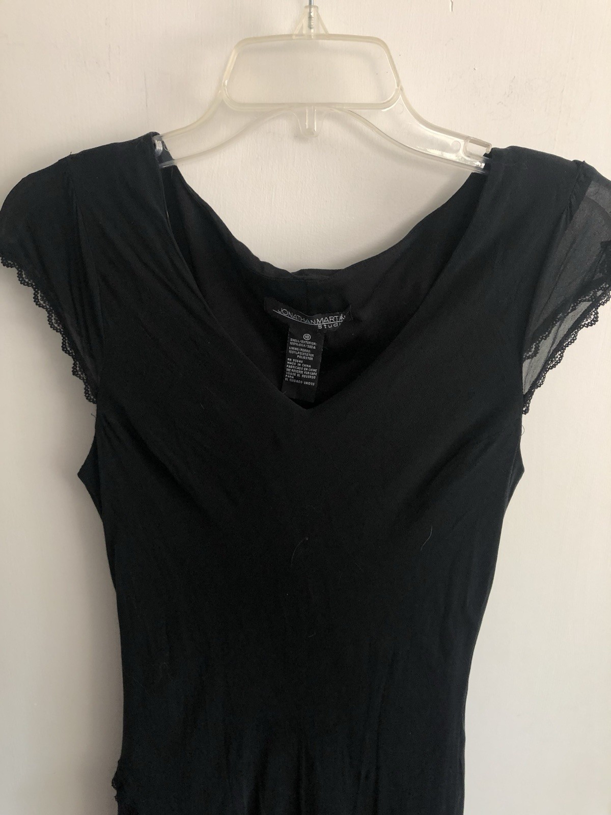 Vintage 100% Silk/Polyester Jonathan Martin Studios Black Dress