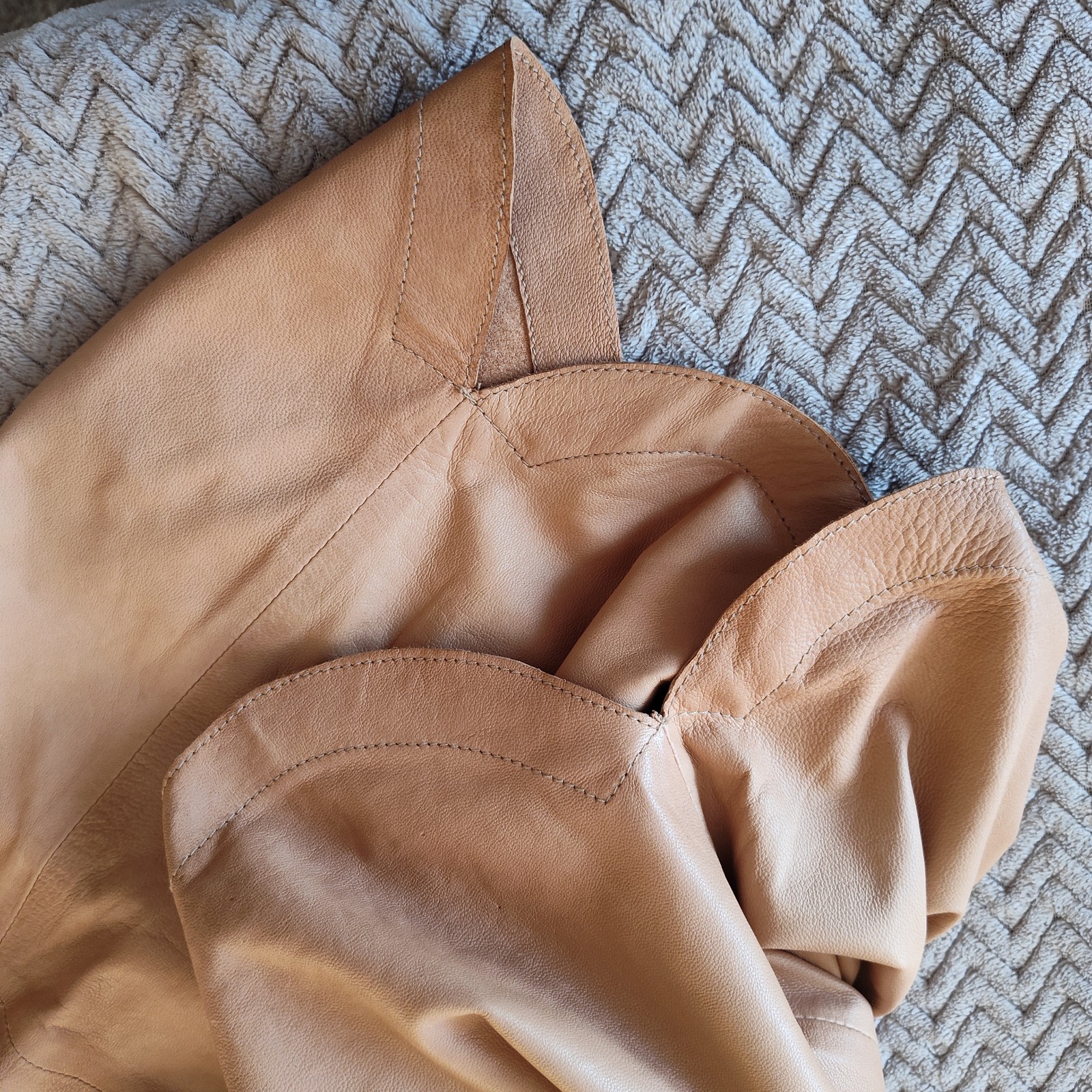 Vince Camel Leather Mini Shift Dress 8