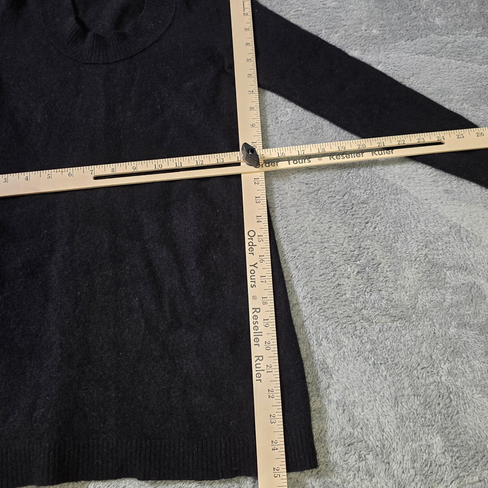 J.Crew Womens Medium Sweater Dress Black Wool Cashmere Blend Scoop Neck A-Line