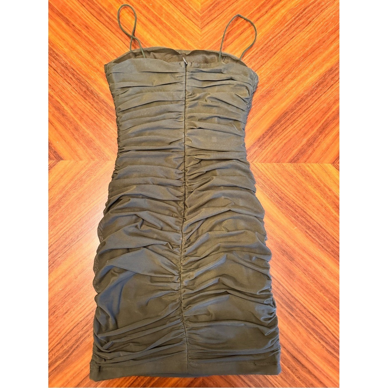 Princess Polly Olive Bodycon Ruched Mini Dress Size 6