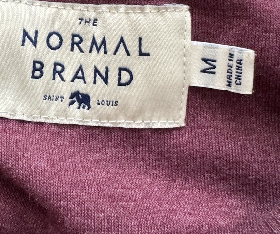 The Normal Brand Puremeso Weekender Dress Size M Burgundy Long Sleeve Crew Neck