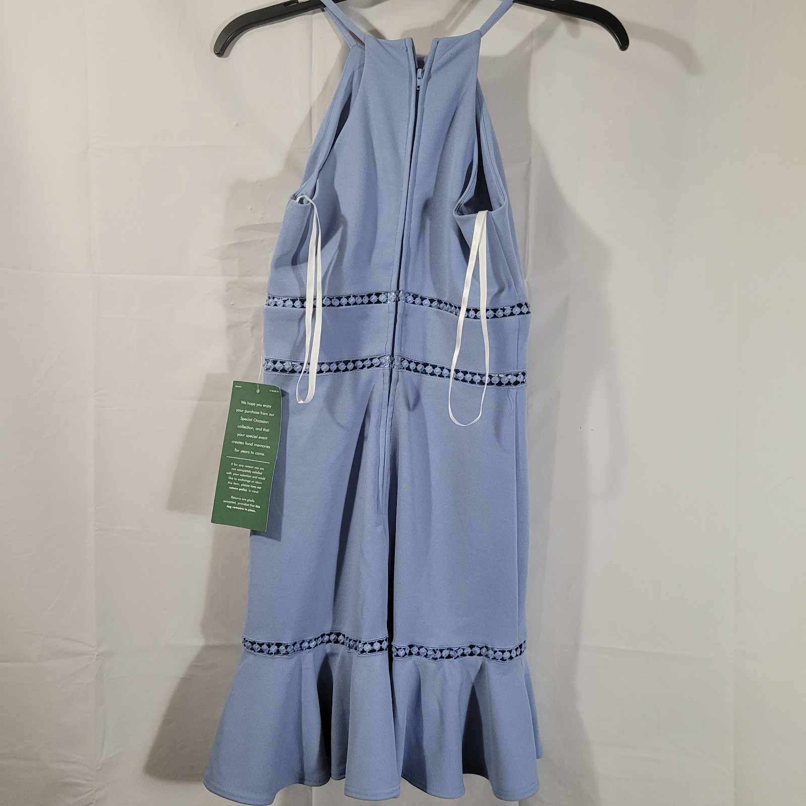 B. Smart Juniors size 0 Eyelet Ruffle Halter Neck Periwinkle Dress SpringWedding