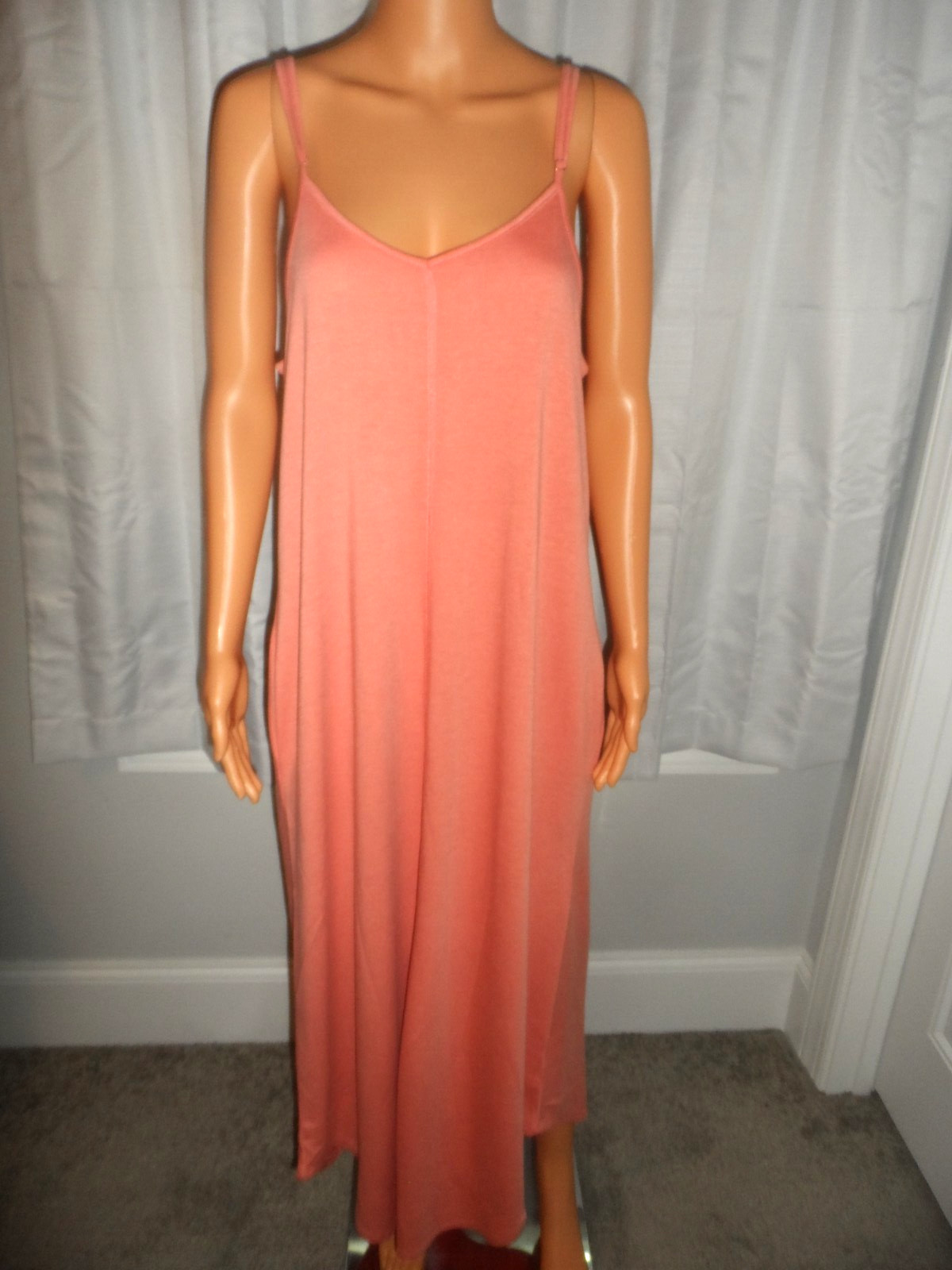 Pretty Three Bird Nest size M orange coral sleeveless midi dress women NWT