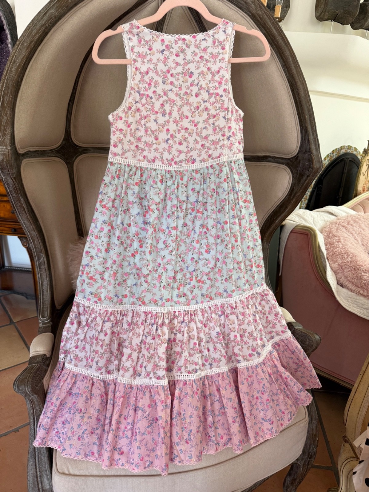NWT LoveShackFancy x Target Camille Dress Pink Floral Sleeveless XXS 0 2 Cotton