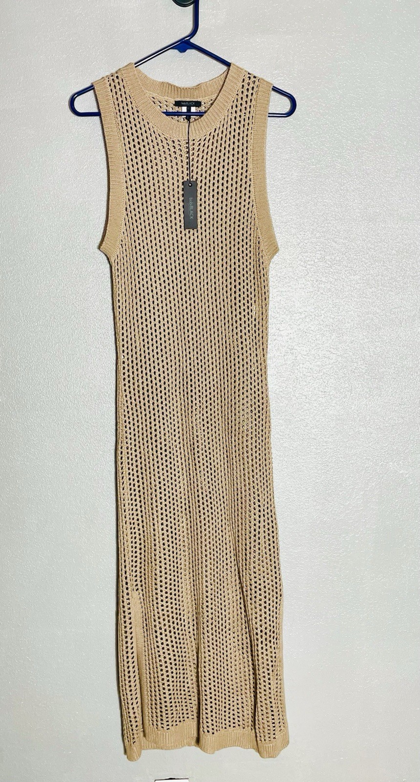 bobi Los Angeles Mesh Aruba Dress Size L Taupe Brown Beach Cover Up Cruise Maxi