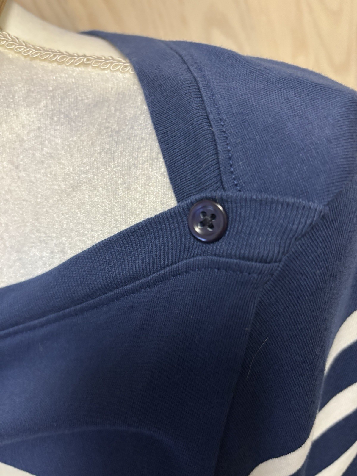 LADY IRISH Peter Millar Pima Cotton Classic Striped Navy Sweatshirt Dress Sz M.