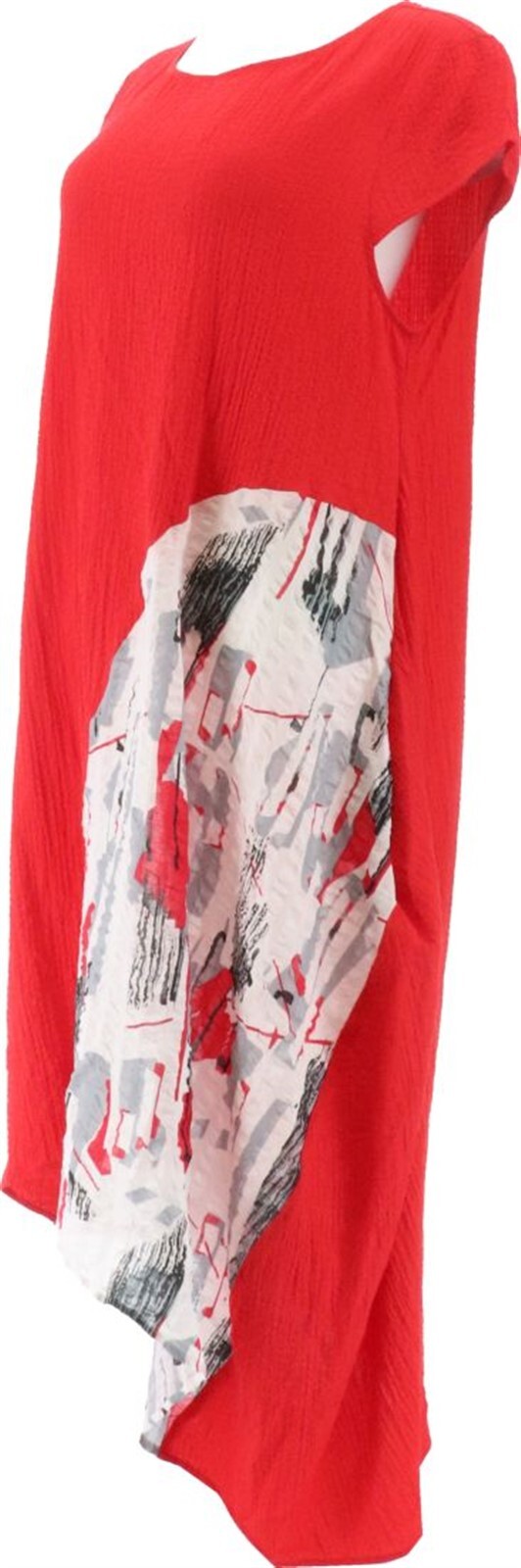 Truth + Style Cotton Blend Abstract Printed Dress Red Abstract XL NWOT (794)