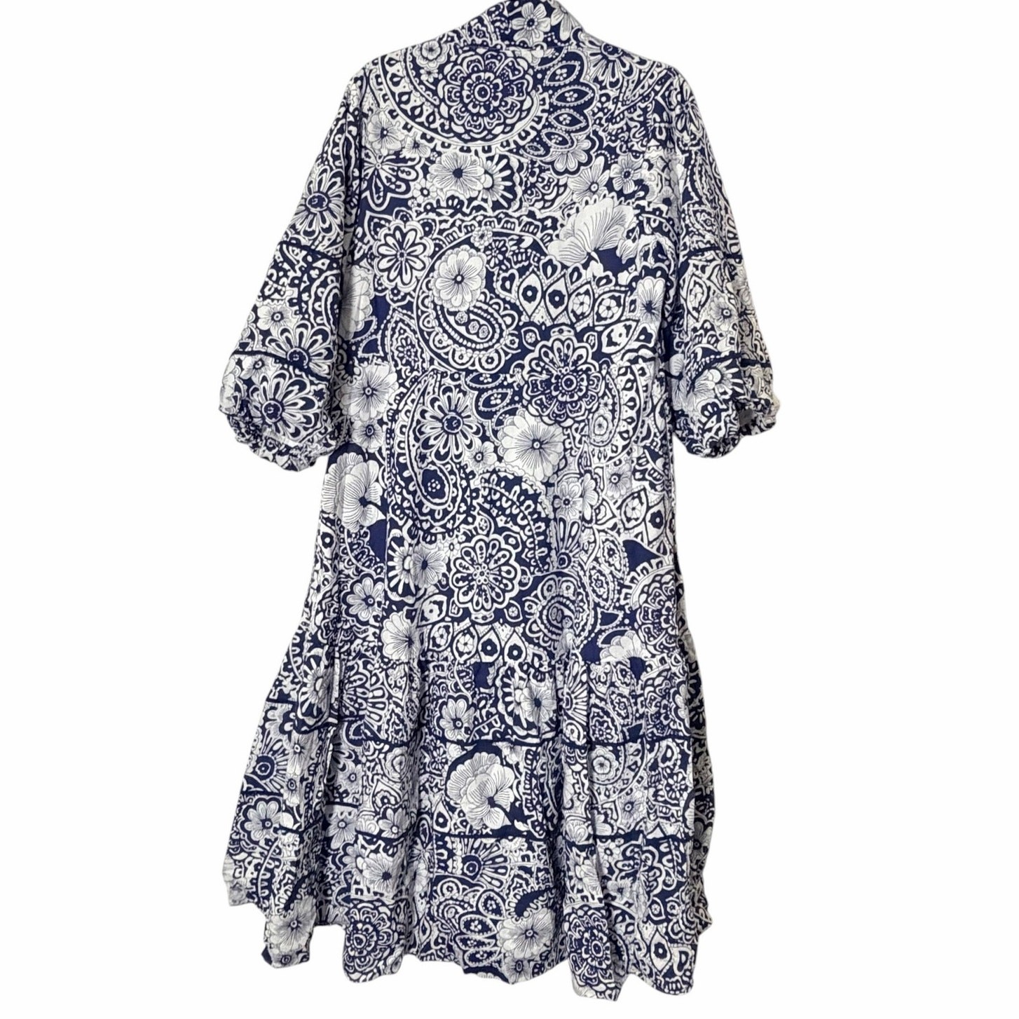 Tuckernuck Hyacinth House Navy & White Floral Hillsborough Midi Dress