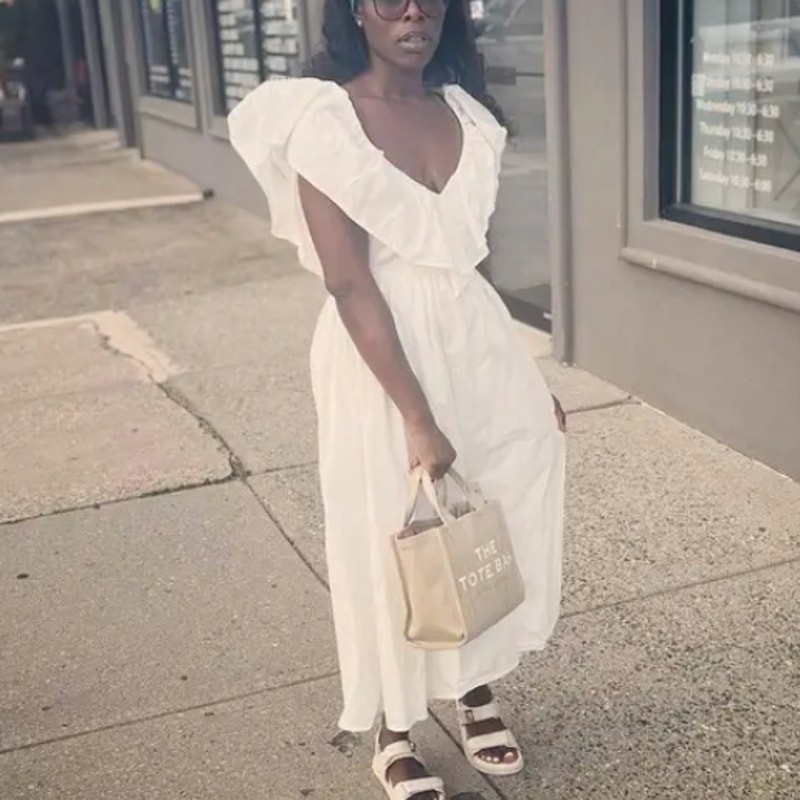 Adam Lippes White Midi Dress SIZE 4 Cottage Cotton Sundress Party Designer $430
