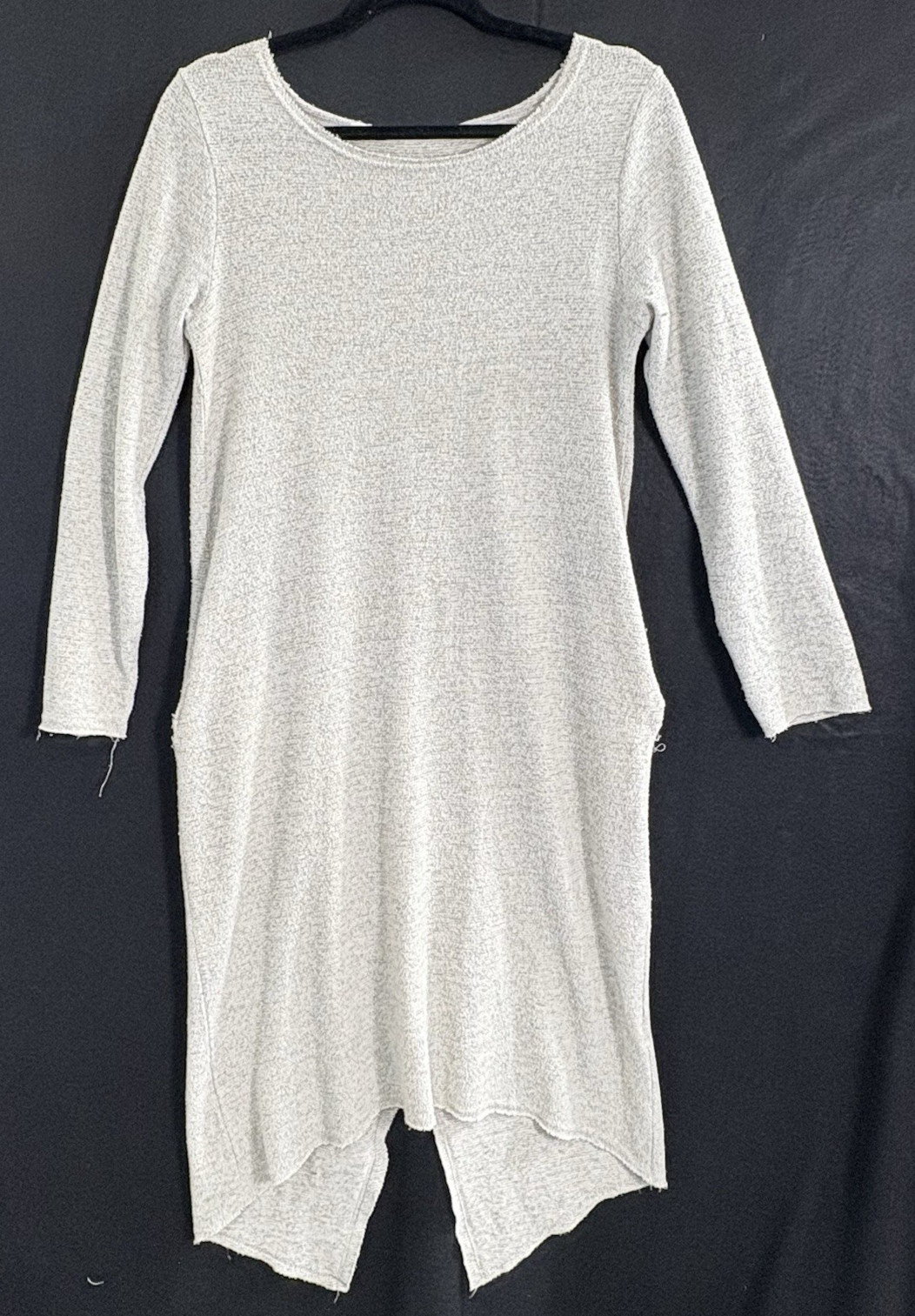 Anthropologie MOTH Women Long Sleeve Asymmetric Hem Knit Dress Sz M Beige 11-6