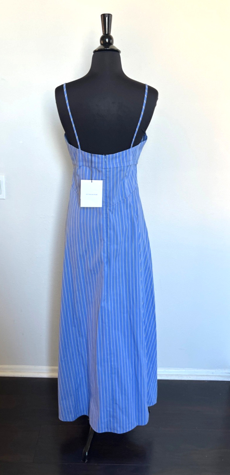 Victoria Beckham Striped Cotton-poplin Midi Dress Sz UK 10/US 6 Blue Euro Summer