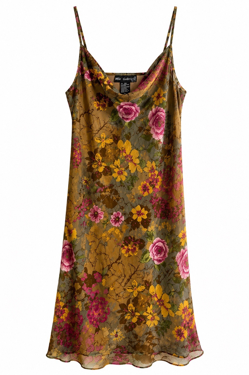 Mile Gabrielle Y2K Floral Chiffon Slip Dress Coquette Romantic 12P
